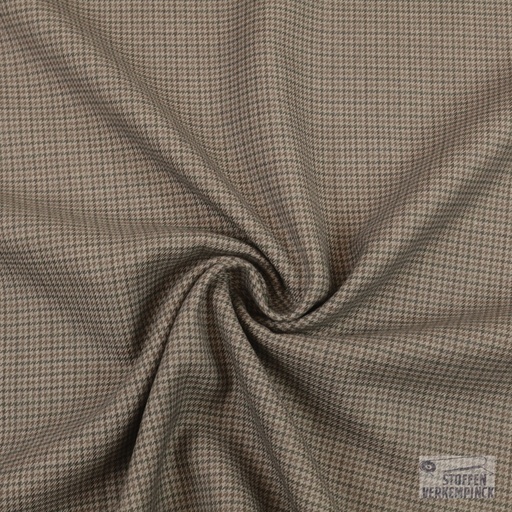 [184-0175-03] Wollen Gabardine Ruitje Grijs