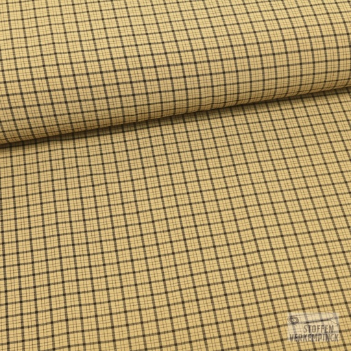 [184-0189] Bi-Stretch Ruitje Beige/Zwart