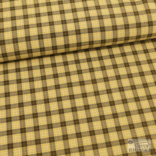 [184-0190] Bi-Stretch Ruit Oker/Bruin