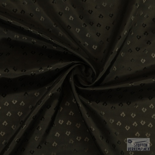[FA-2782-7923] Acetaatvoering Piumetta Jacquard Zwart