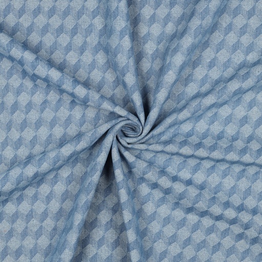 [VE-03580-001] Denim Jacquard Abstract Light Blue