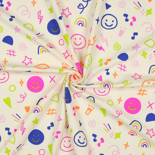 [VE-04117-001] Jersey Neon Doodles Off White