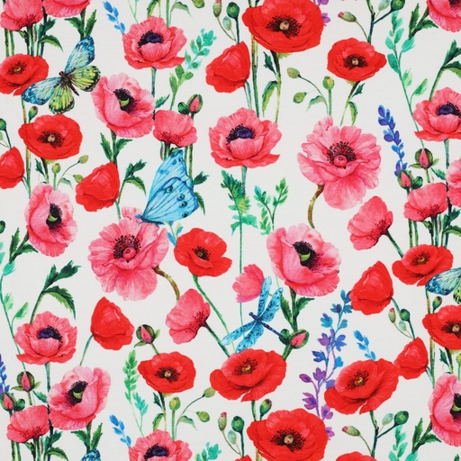 [VE-04107-002] French Terry Digital Poppy's White