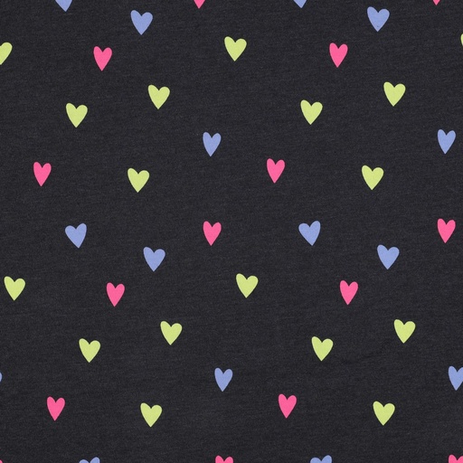 [VE-04118-005] Jersey Melange Neon Hearts Dark Denimblue