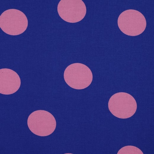 [VE-04092-002] Flanel Dots 5 cm. Cobalt