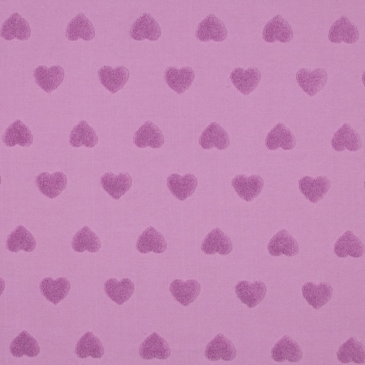[VE-03640-002] Cotton Toweling Knit Hearts Lilac