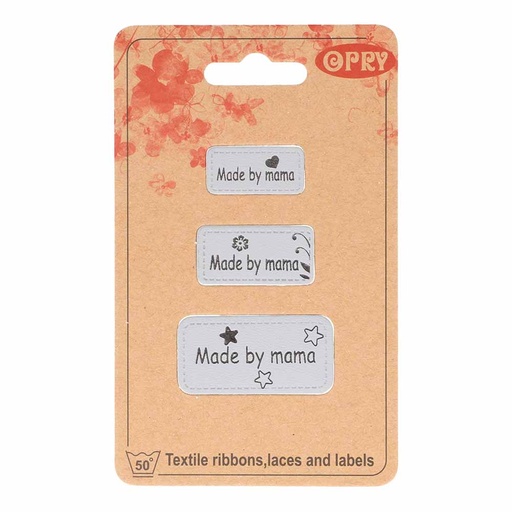 [DBF-69655-01] Opry skai-leren labels made by mama grijs