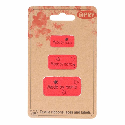 [DBF-69655-02] Opry skai-leren labels made by mama rood