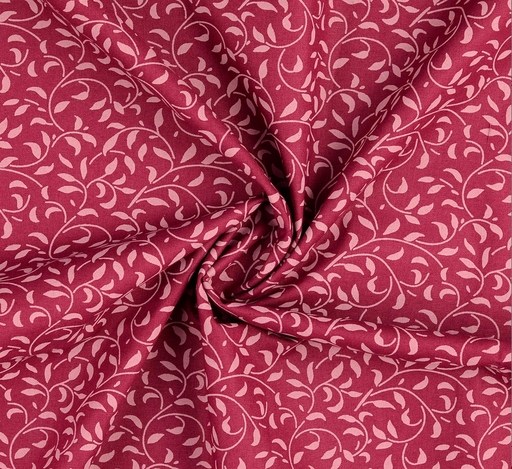 [HE-207266-5022] Katoen Print Blaadjes Rode Bes