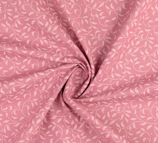 [HE-207266-7017] Katoen Print Blaadjes Rose