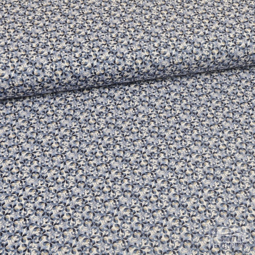 [ZA-5012-10.02] Katoen Jersey Bloemstrikjes Blauwtinten