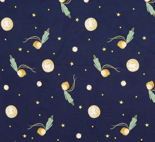 [HE-210489-0002] Jersey Katoen Digital "Le petit Prince" Navy