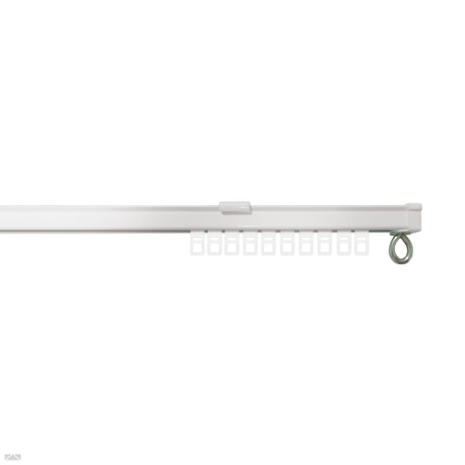 [HED-D1100C-250-290] DCS 1100 U-rail à 250 cm. compleet wit - 30 glijders, 6 plafondsteunen en 2 dichte eindstops