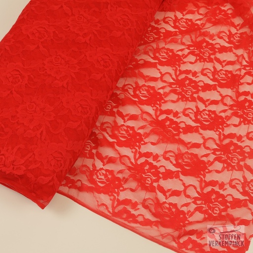 [CI-PIZZO EL. DAISY-251] Elastische kant Rood