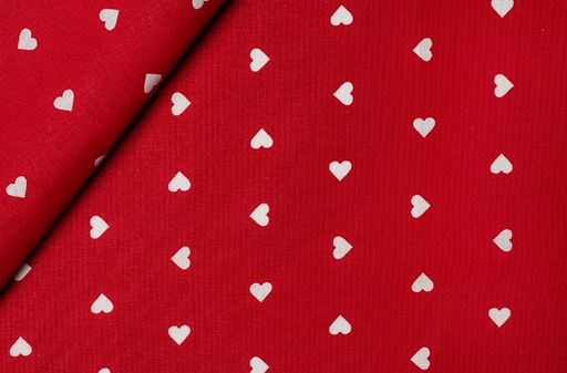 [CI-COTARTCRAFT-130] Katoen print Hartjes Rood