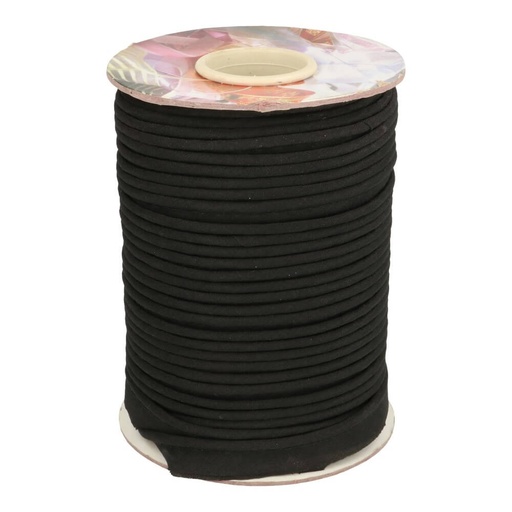 [DBF-5009-000] Paspelband kat/polye 3mm zwart