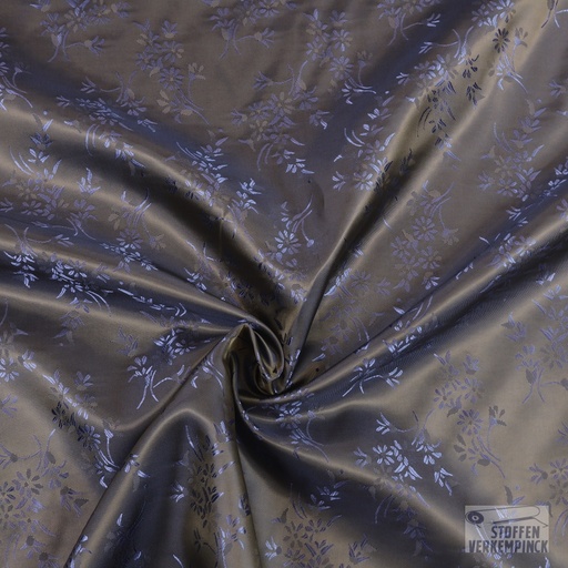 [ZA-006165-06] Jacquard Voering Bloemen Marine