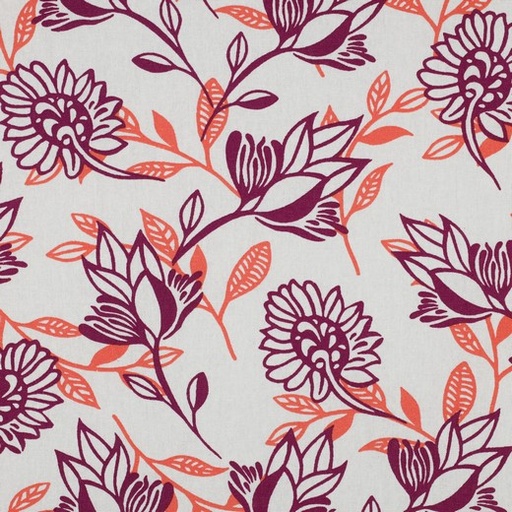[VE-04174-002] Visco/Lin Flowers Purple