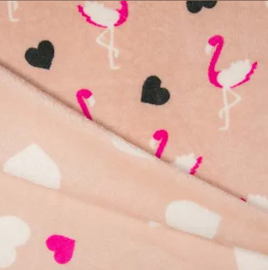 [QT-KC4014-611] Wellness Fleece Flamingo & Hearts Rose
