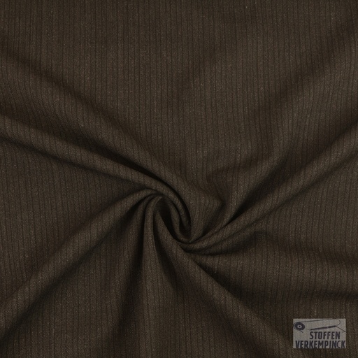 [184-0216] Bi-stretch Streepje/Visgraat Koffiebruin