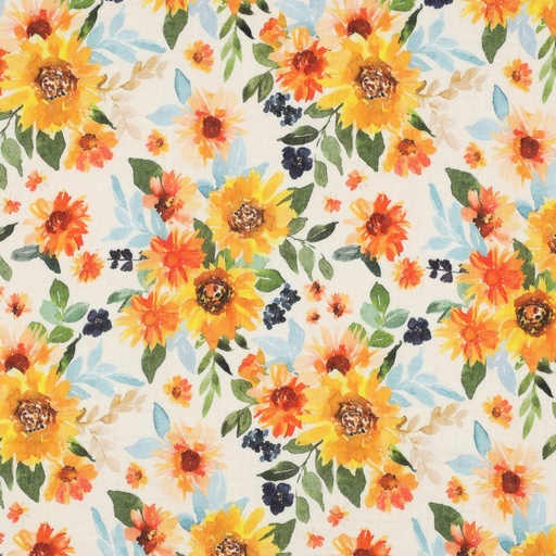[VE-04160-001] Double Gauze Digital Sunflowers