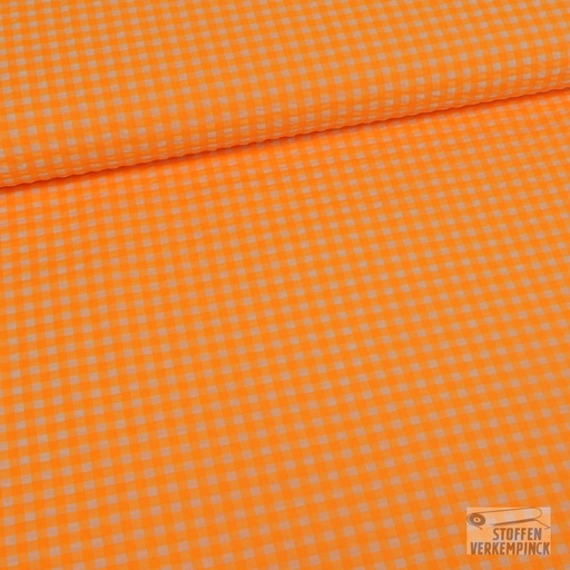 [VE-03509-013] Co/Pl Yarn Dyed Neon Checks 0.5cm. Orange
