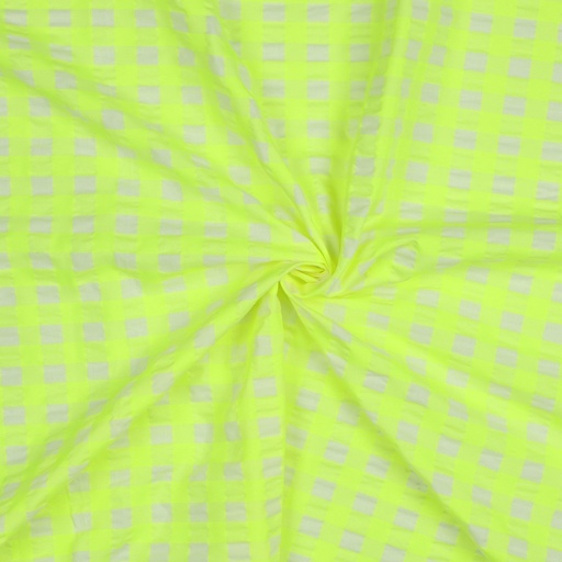 [VE-03509-012] Co/Pl Yarn Dyed Neon Checks 0.5cm. Yellow