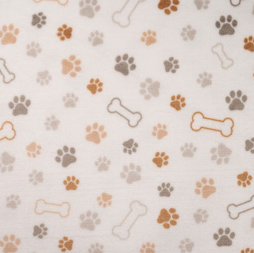 [QT-K33501-510] Wellnessfleece Paws and Bones Off White