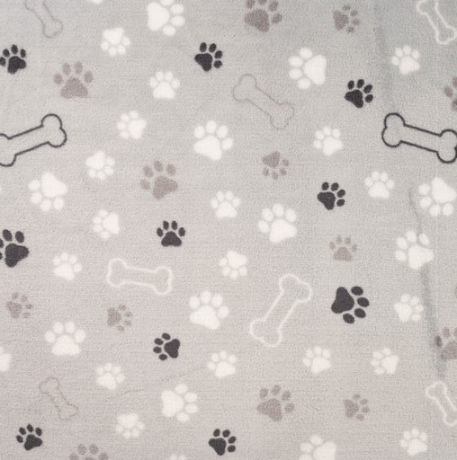 [QT-K33501-610] Wellnessfleece Paws and Bones Silver Grey