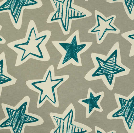 [QT-K47072-270] French Terry Stars Kaki