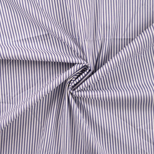 [QT-K48051-980] Popeline stretch Stripes Navy