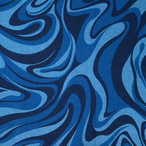 [QT-P12010-960] Viscose Nylon Curly Print Blue