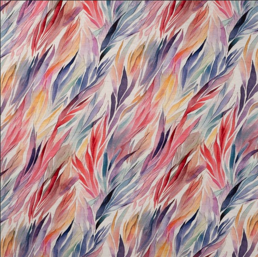[QT-P18003-520] Viscose/Linnen Flames Red/Blue