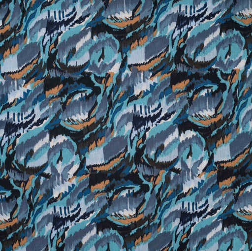 [QT-P19002-960] Viscose Crincle Graphic Denim