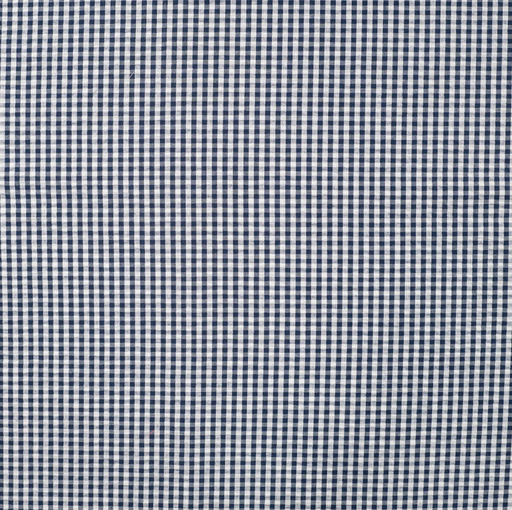 [QT-Q11730-980] Seersucker Poly/Co Vichy Dark Blue