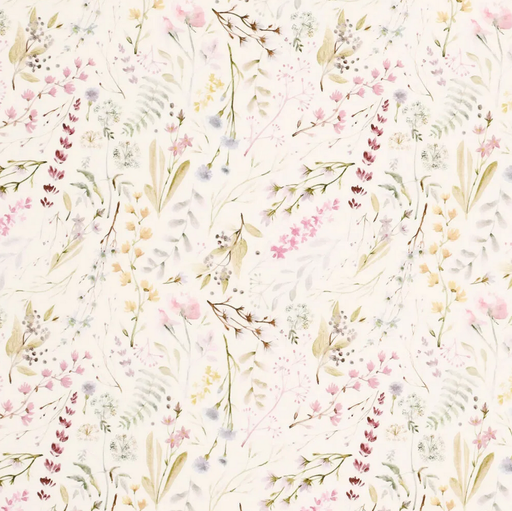 [KI-20925-178] Jersey Viscose Petite Florals Ecru