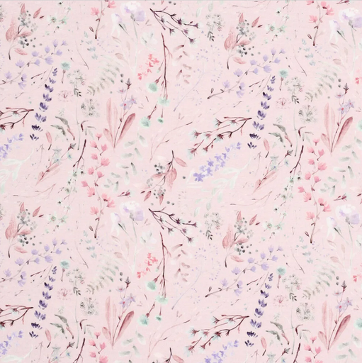 [KI-20925-820] Jersey Viscose Petite Florals Rose