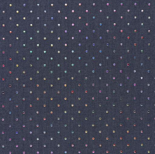 [KI-21425-060] Metallic Drops Denim Dark Blue