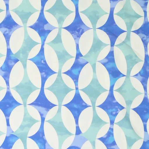 [KI-21670-650] Viscose Stretch Digital Diamonds Blue