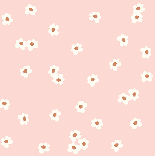 [NO-23604-011] Jersey Katoen Simple Flowers Rose