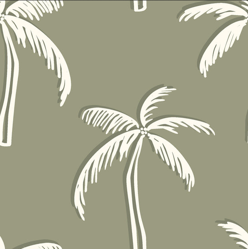 [NO-23617-026] Jersey Katoen Large Palm Kaki