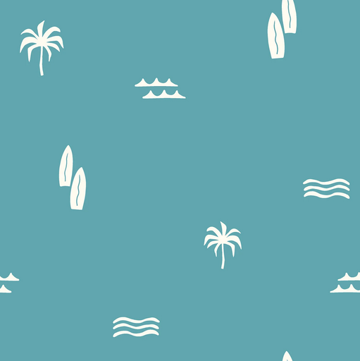 [NO-23632-004] Jersey Katoen Surfing Aqua