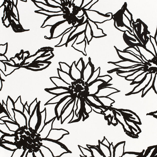 [NO-23018-050] Viscose/Linnen Big Flower White