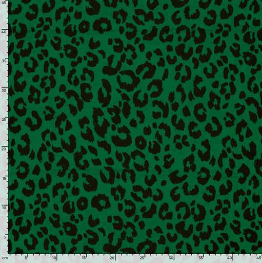 [NO-23061-025] Stretch Twill Polyester Leopard Green
