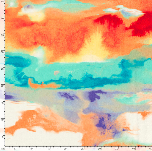 [NO-23064-124] Polyester Bubble Abstract Design Aqua