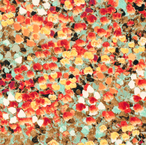 [NO-23181-021] Jersey Viscose Flowery Red/Yellow/Mint