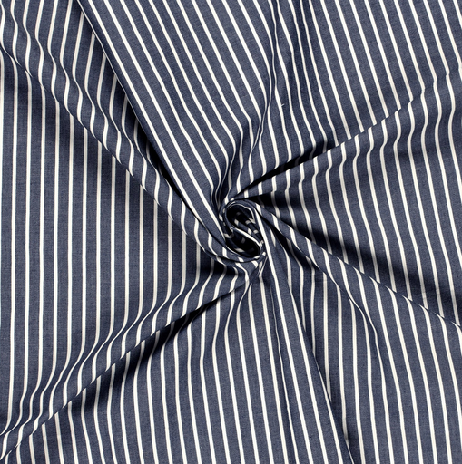 [NO-23213-008] Cotton Denim Print Stripes Dark Blue