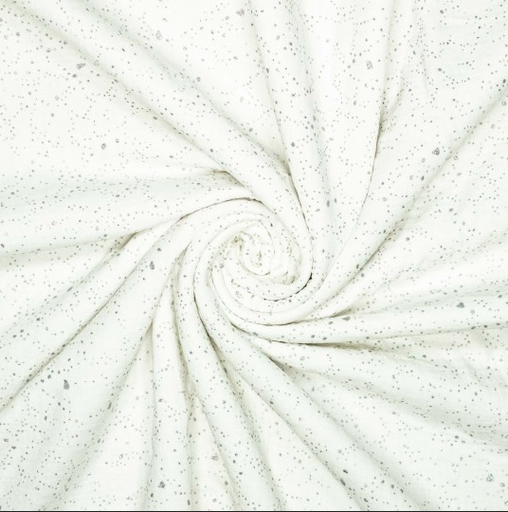 [POL-310357-60] Double gauze Glitter Off White/Silver