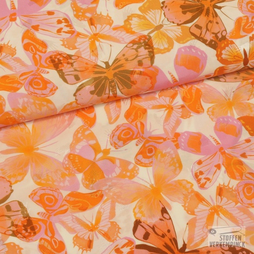 [POL-922864-90] Viscose Digi Butterflies Orange