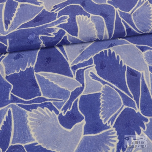 [POL-922865-11] Viscose Digi Birds Blue
